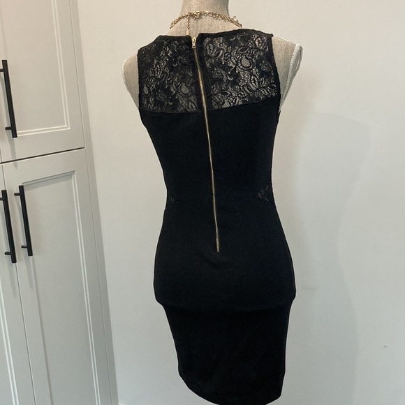 Black Sleeveless Bodycon Lace Dress Medium - Picture 10 of 15